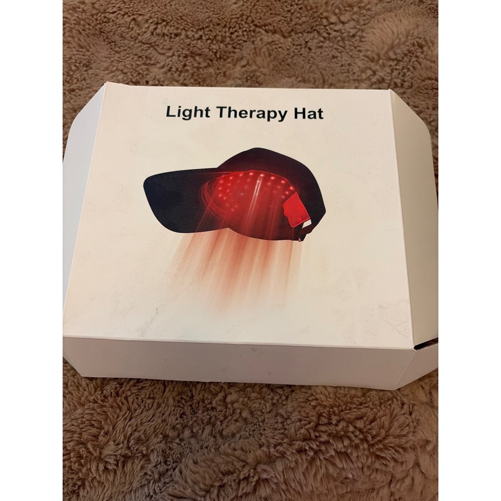 Red Light Therapy Hat LED Hair Growth Scalp Treatment Black Baseball Cap USB